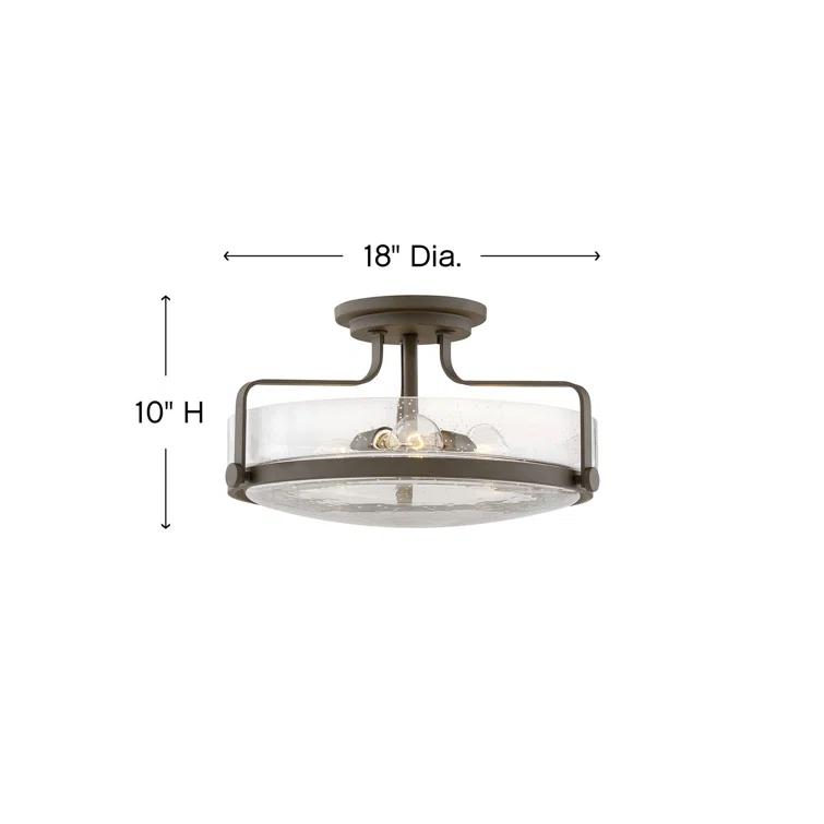 Harper 3-Light Semi-Flush Mount Retro Ceiling Light