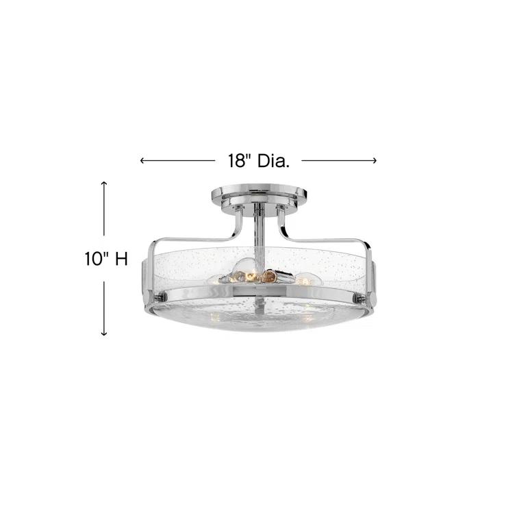 Harper 3-Light Semi-Flush Mount Retro Ceiling Light