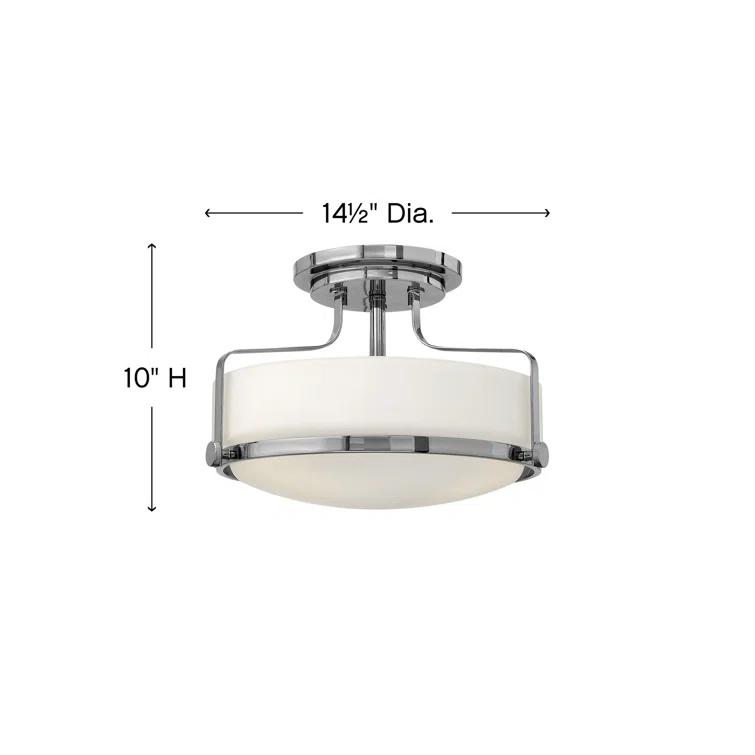 Harper 14.5-in 3-Light Semi-Flush Mount Retro Ceiling Light