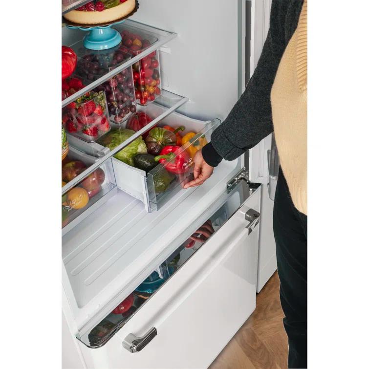 Unique Appliances Classic Retro 30" Frost-Free 17.7 cu. ft. Energy Star Certified Bottom Freezer Refrigerator UGP-510L W AC