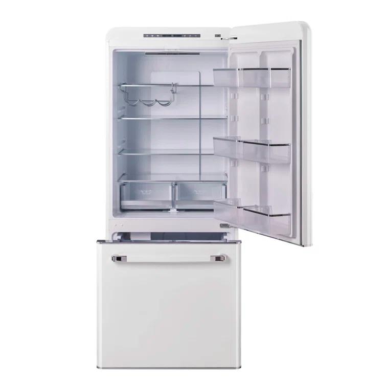 Unique Appliances Classic Retro 30" Frost-Free 17.7 cu. ft. Energy Star Certified Bottom Freezer Refrigerator UGP-510L W AC