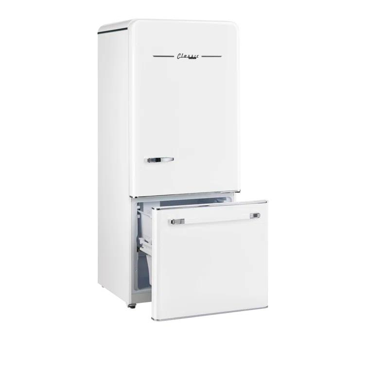 Unique Appliances Classic Retro 30" Frost-Free 17.7 cu. ft. Energy Star Certified Bottom Freezer Refrigerator UGP-510L W AC