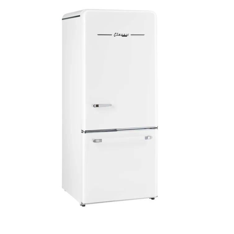 Unique Appliances Classic Retro 30" Frost-Free 17.7 cu. ft. Energy Star Certified Bottom Freezer Refrigerator UGP-510L W AC
