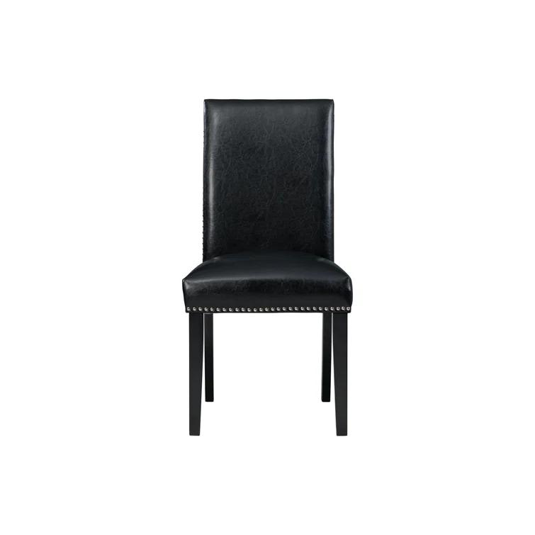 Picket House Furnishings Pia Faux Leather Side Chair Set In Black