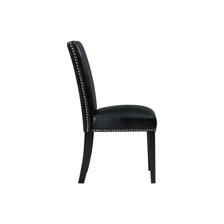 Picket House Furnishings Pia Faux Leather Side Chair Set In Black