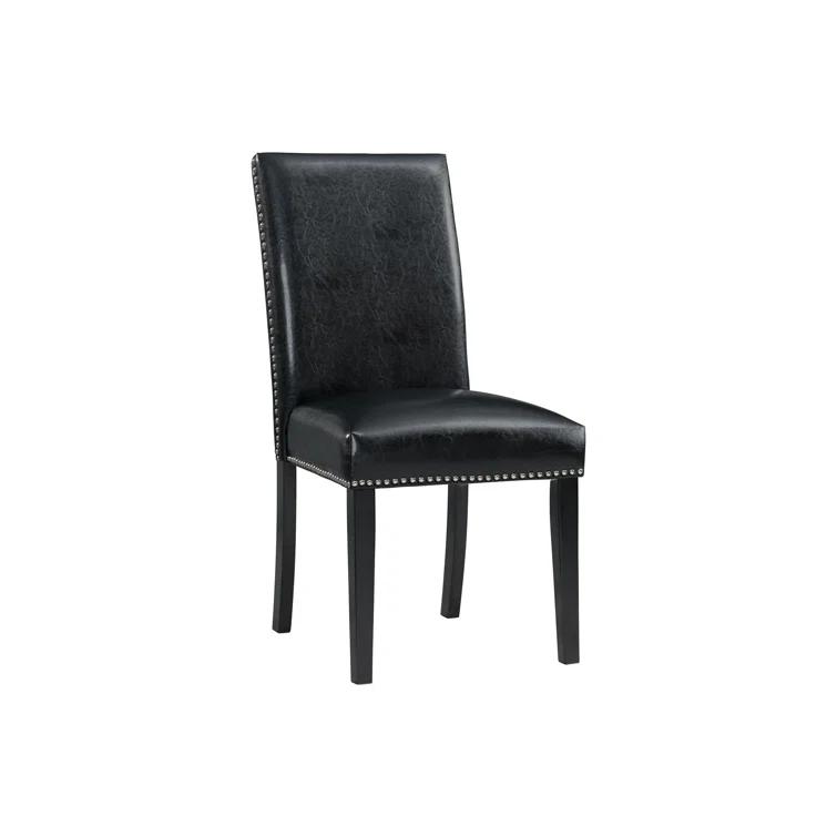 Picket House Furnishings Pia Faux Leather Side Chair Set In Black