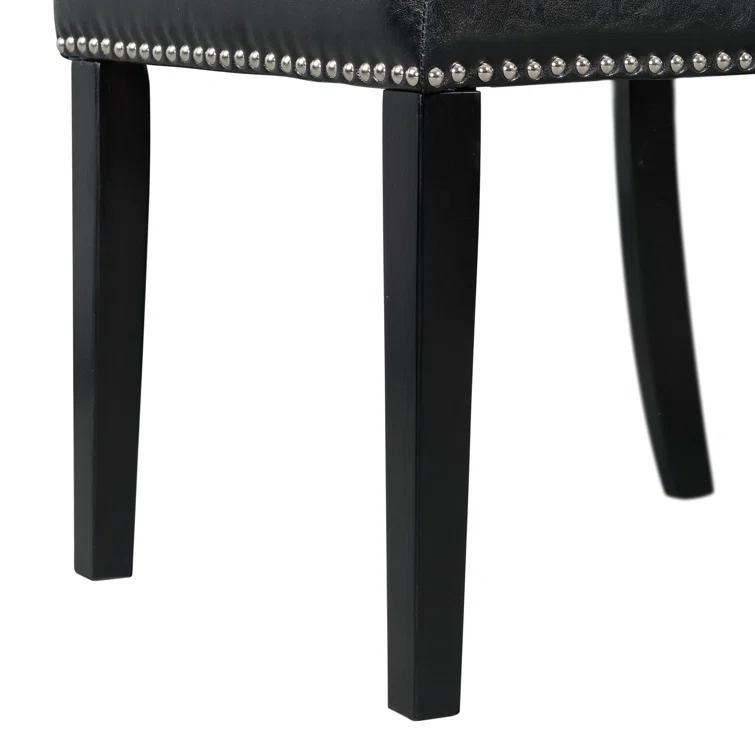 Picket House Furnishings Pia Faux Leather Side Chair Set In Black