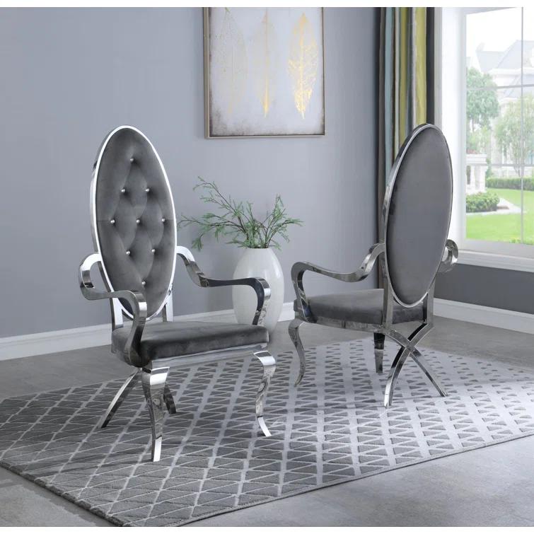 Tufted Velvet Upholstered Armchair