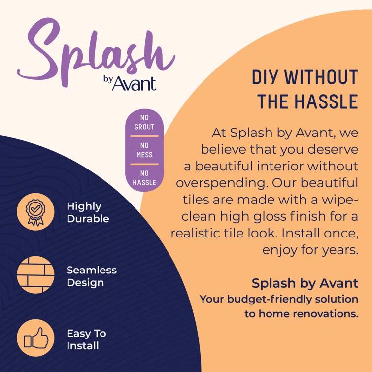 Avant Decor 3'' W x 5'' L Polyvinyl Chloride (PVC) Peel and Stick Subway Tile