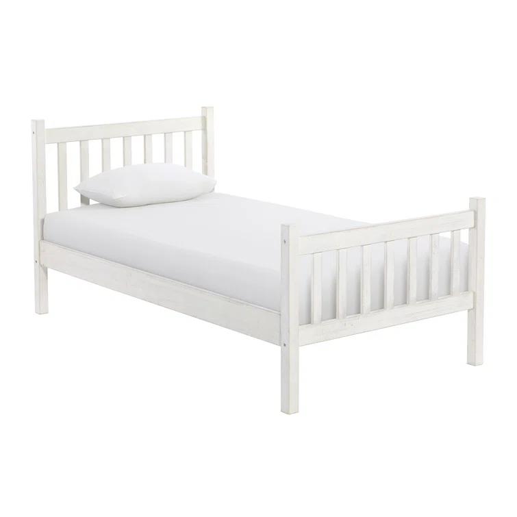 Windsor Wood Farmhouse Industrial Bohemian Style 3 Pc Bedroom Set With Slat Twin Bed 2 Nightstands