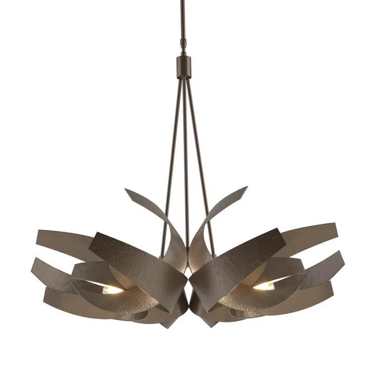 Corona 6 - Light Steel Dimmable Geometric Chandelier
