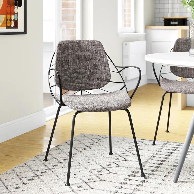 Bevers 18.3'' H Fabric Upholstered Metal Armchair