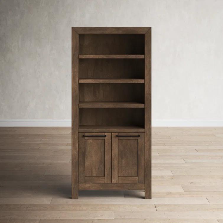 Arcadia Old Forest Glen Brown Wooden Bookcase with Doors