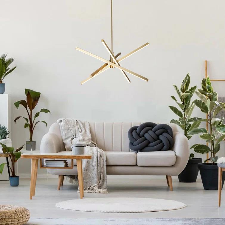 Wade Logan® Athiran Aluminum Dimmable LED Modern Linear Chandelier