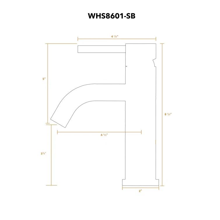 Whitehaus Collection Lead-free Solid Stainless Steel Single Lever Elevated Lavatory Faucet