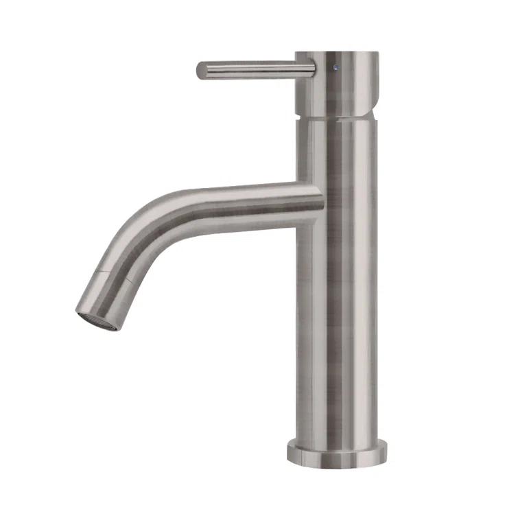 Whitehaus Collection Lead-free Solid Stainless Steel Single Lever Elevated Lavatory Faucet