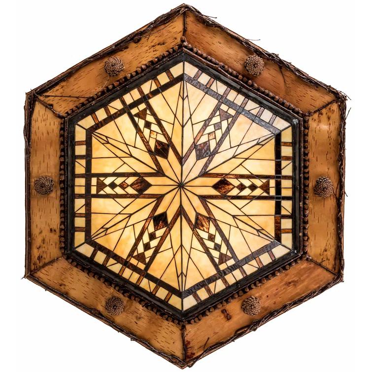 Rustic Copper and Glass 6-Light Semi-Flush Mount