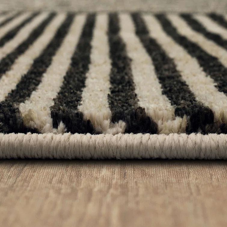 Bobby Berk Home Linea Geometric Striped Woven Polyester Area Rug