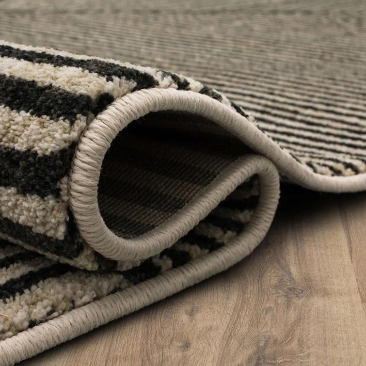Bobby Berk Home Linea Geometric Striped Woven Polyester Area Rug
