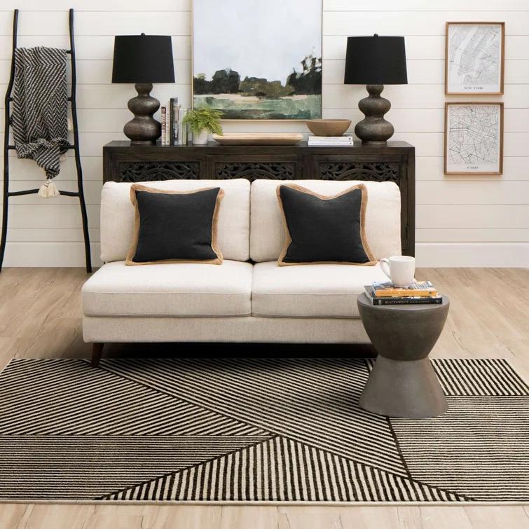 Bobby Berk Home Linea Geometric Striped Woven Polyester Area Rug