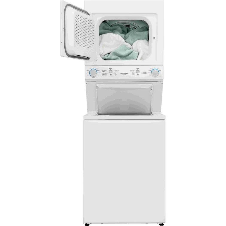 Frigidaire Electric Long Vent Stacked Laundry Center - 3.9 Cu. Ft Washer and 5.5 Cu. Ft. Dryer