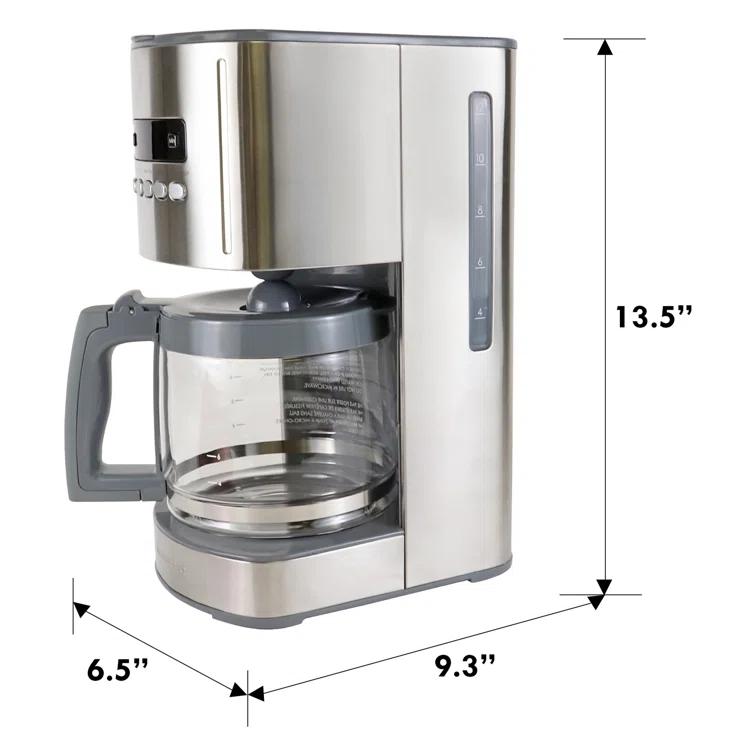 Kenmore Kenmore 12 Cup Programmable Coffee Maker, Stainless Steel, with Reusable Filter KKCM12S