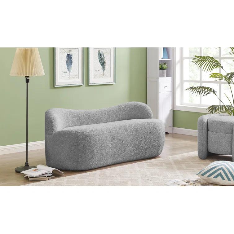 Jimmey Flair Boucle Fabric Bench
