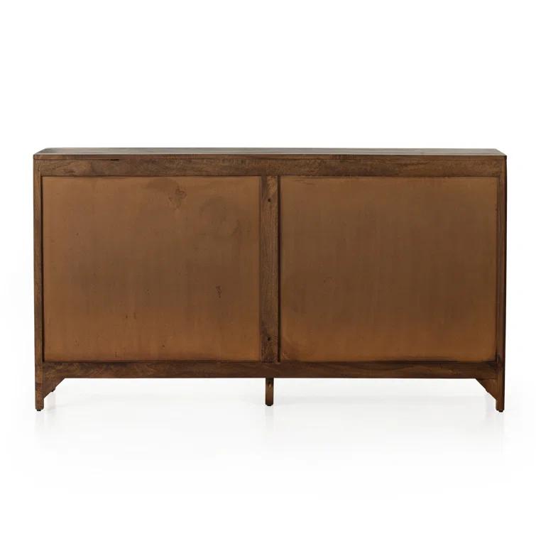 Prescott Sydney 58" Coastal Brown Wash Double Dresser with Mirror