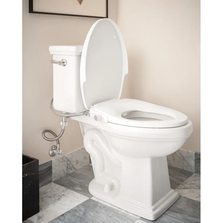 2-Series Non-Electronic Bidet Seat for Elongated Seats in White