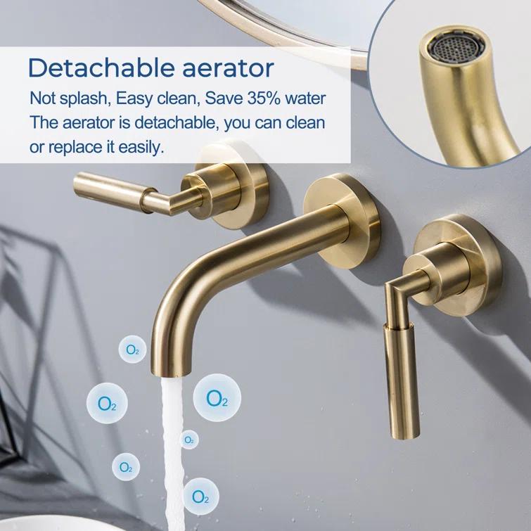 10.08" Widespread Bathroom Faucet 3 Hole, 2-handle Bathroom Sink Faucet with Drain Assembly