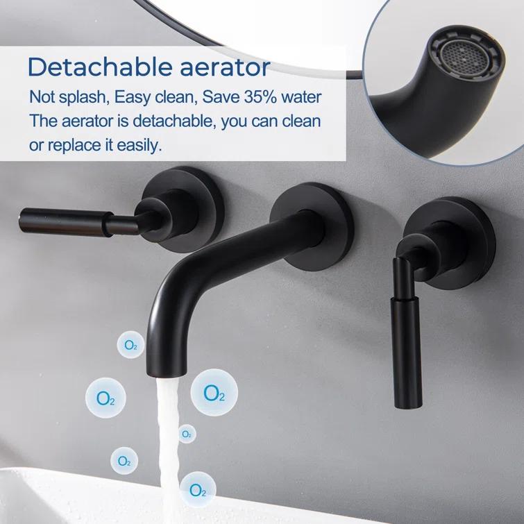 10.08" Widespread Bathroom Faucet 3 Hole, 2-handle Bathroom Sink Faucet with Drain Assembly