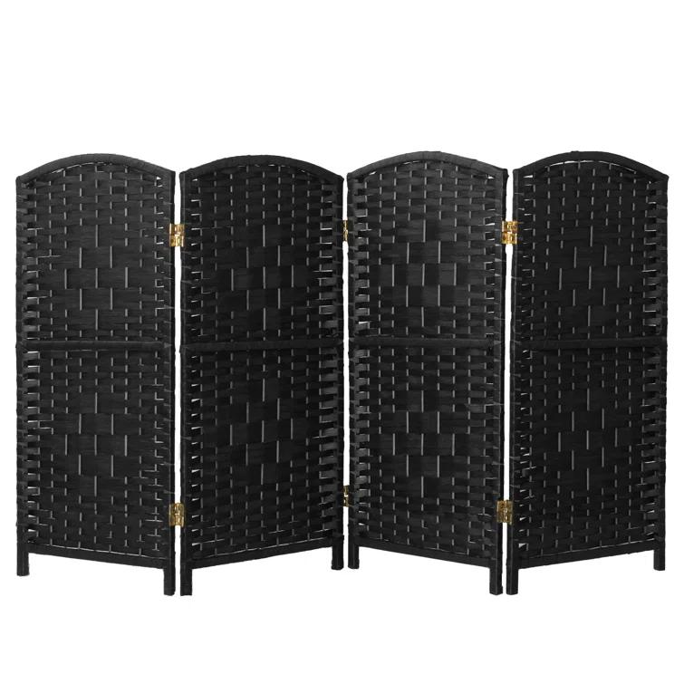 2 Ft. Tall Diamond Weave Fiber Room Divider - Dark Mocha - 8 Panel