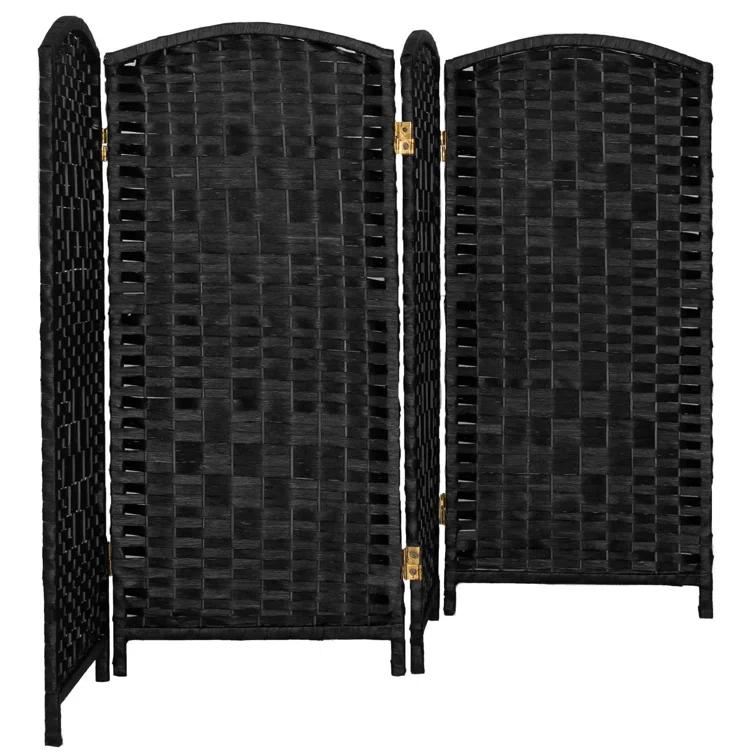 2 Ft. Tall Diamond Weave Fiber Room Divider - Dark Mocha - 8 Panel