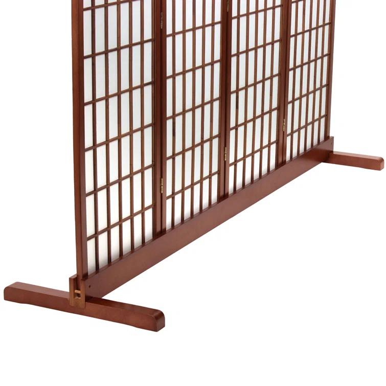 Room Divider Stand Walnut 3 Panel