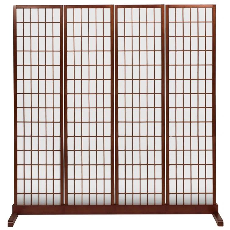 Room Divider Stand Walnut 3 Panel