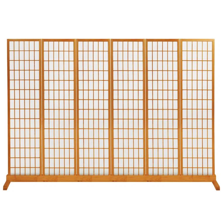 Room Divider Stand Honey 4 Panel