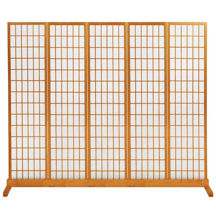 Room Divider Stand Honey 4 Panel