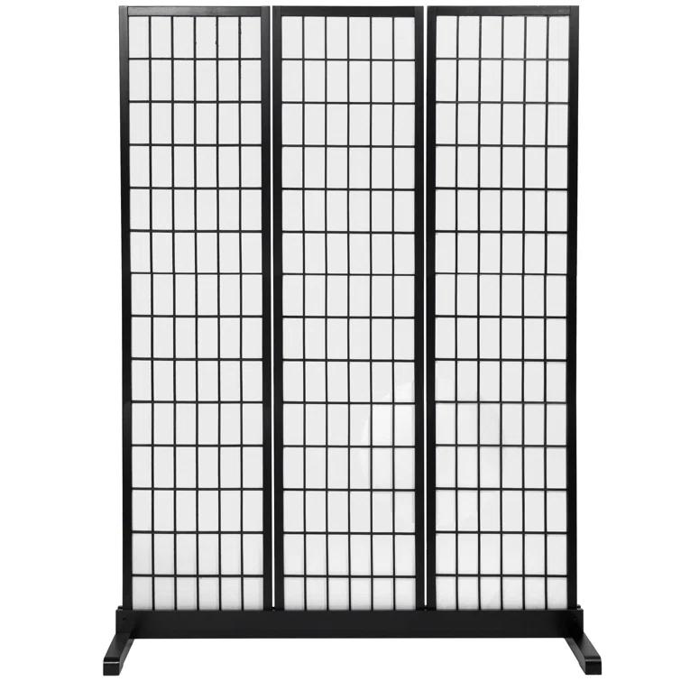 Room Divider Stand Black 3 Panel