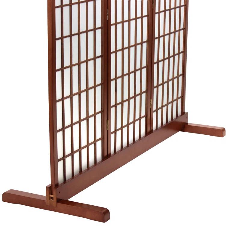 Room Divider Stand Walnut 3 Panel