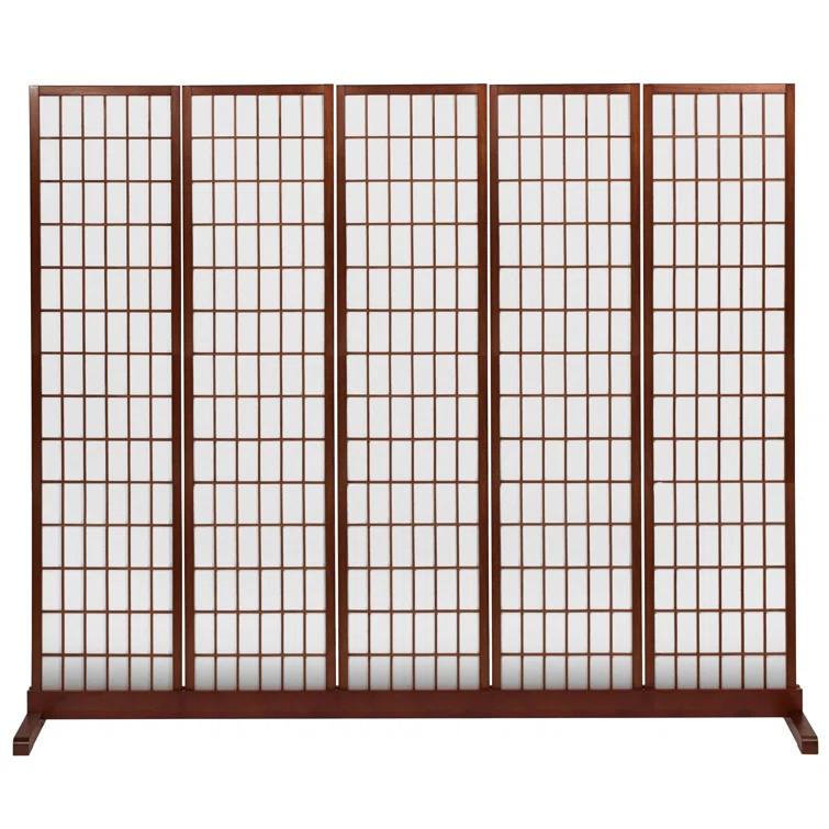 Room Divider Stand Walnut 3 Panel