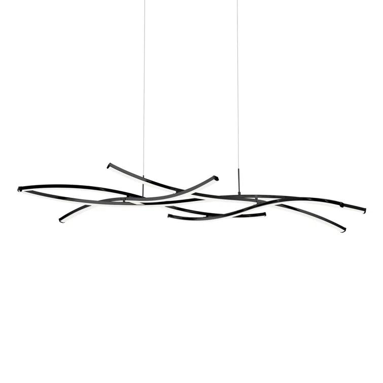 dweLED Divergence 9 - Light Dimmable LED Modern Linear Chandelier
