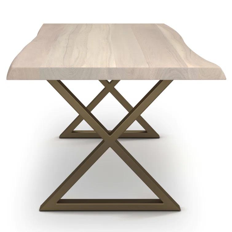 Brooks 92" White Wash Acacia Wood & Black Aluminum Dining Table