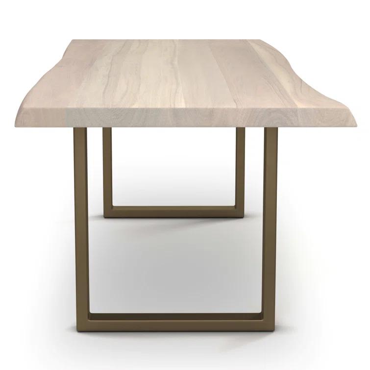 Sandblasted Grey Acacia Wood & Pewter Aluminum Rectangular Dining Table