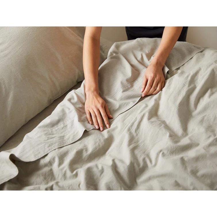 Organic Crinkled Percale Sheet Set