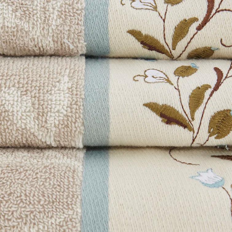Madison Park Raheem Embroidered Cotton Jacquard Towel Set (Set of 6)
