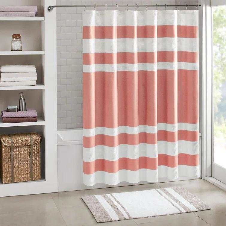 Spa Waffle Shower Curtain with 3M Treatment