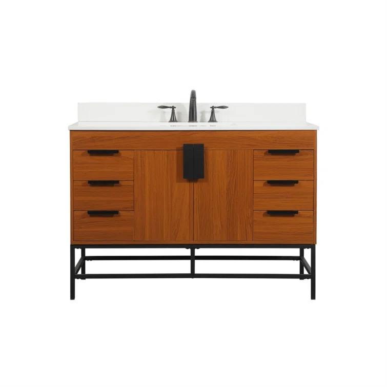 Eugene 48'' Single Bathroom Vanity with Engineered Marble Top
