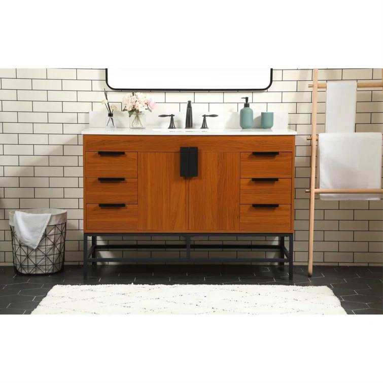 Eugene 48'' Single Bathroom Vanity with Engineered Marble Top
