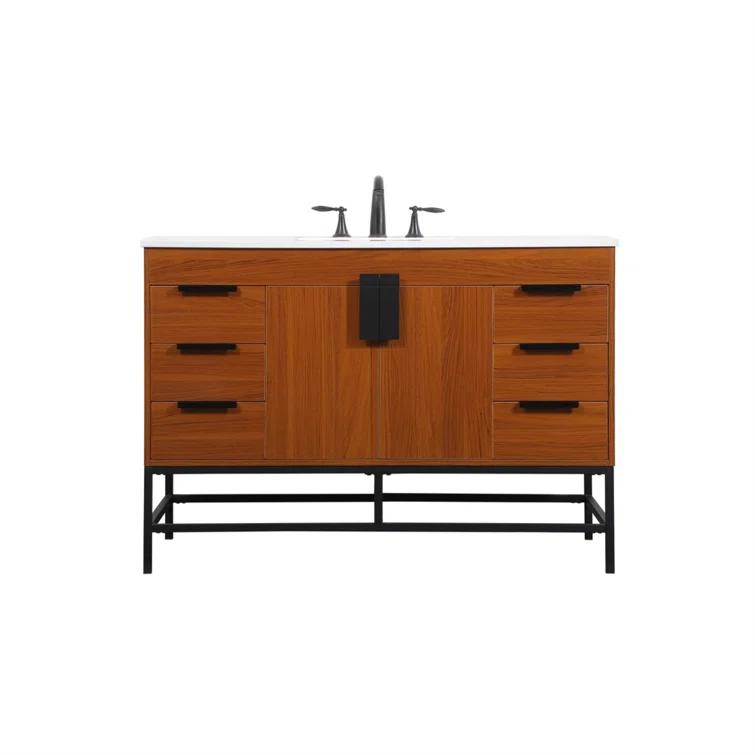 Eugene 48'' Single Bathroom Vanity with Engineered Marble Top
