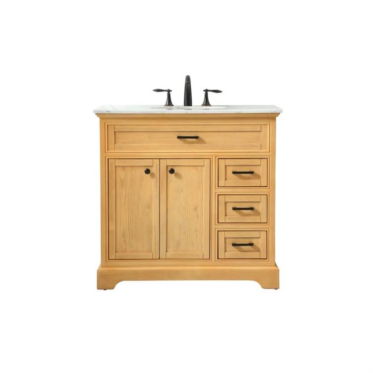Birch Lane™ Hermes 36'' Single Bathroom Vanity with Marble Top